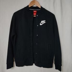 Nike Varsity Style Jacket Women’s Small Full Snap Black